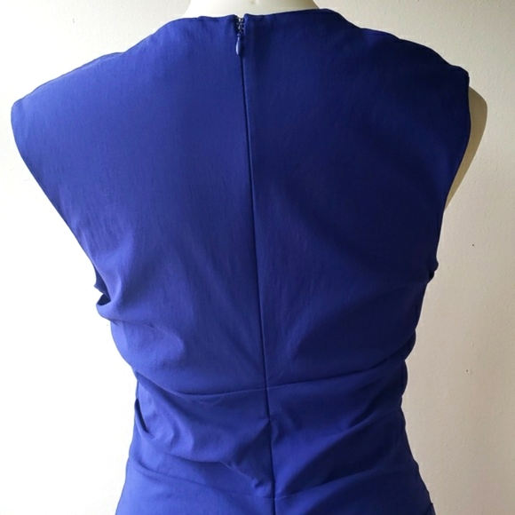 Cobalt Blue Snug Ruched Le Chateau Bodycon Shaping Dress - Picture 6 of 11